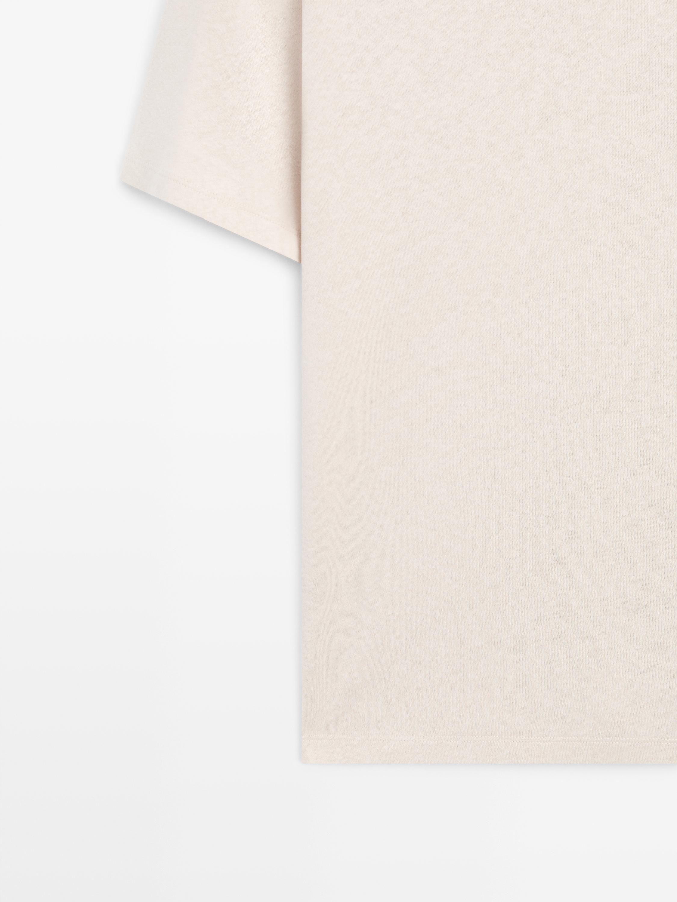 Short sleeve linen and cotton T-shirt